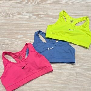 Nike Sports Bra Trio - Pink, Blue, Neon Yellow sz M medium